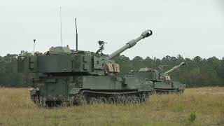 Paladin M109A6 in Action: Fierce Shooting Competition at Spartan Density Fort Stewart!