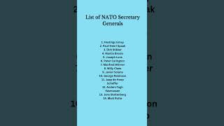 List of NATO Secretary Generals