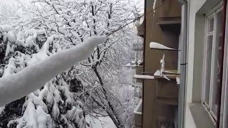 Our Balcony: Cloth Drying Lines and Snow