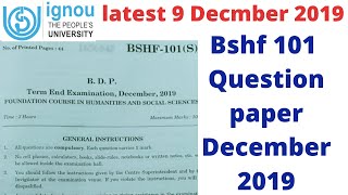 New Bshf 101 Mcq question paper December 2019 | Tips for Bsc & other programme for Bshf 101 exam