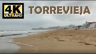 Torrevieja - Playa de La Mata. Stormy wind, beach walking - March 2022