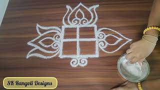 margazhi month kolam 🦜 simple dhanurmasam sukravaram muggulu 🦜 lotus rangoli