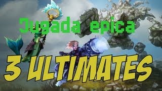 Jugada Epica: 3 Ultimates - Ezreal + Malphite + Nami - League of Legends LOL