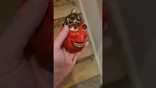 Devil Head Halloween Ornament Handmade Decoration DIY Oddities Weird Finds Thrifting Antique Mall