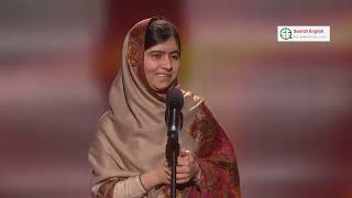 Malala Yousufzai delivering her speech about Rights for Education of Every Child world wide