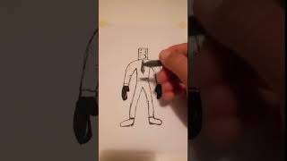 How to draw Big Speakerman  -Black and white fast drawing #shorts #drawing #skibiditoilet