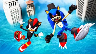 GTA 5 Evil Sonic.exe vs Shadow Sonic Water Ragdolls & Fails (Funny Moments)