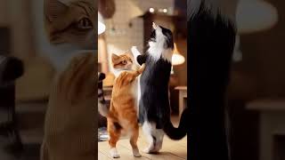 رقص دونفره گربه ها| dance tanggo| رقص تانگو با هوش مصنوعی|cat dance