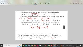 Trắc nghiệm tọa độ vec tơ trong không gian p1