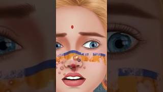 ASMR treatment acne a beautiful Aboriginal girl's face animation #shorts #ytshort #youtubeshorts