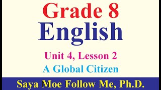 Grade 8 English: Unit 4, Lesson 2, A Global Citizen