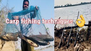 Carp fishes (rohu ) catching techniques | రెహు చేపల వేట గుచ్చ గళం తో | #fishing #carpfishing #fish