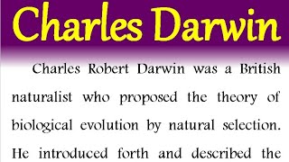 Biography of Charles Darwin in English Charles Darwin essay in English Charles Darwin biography