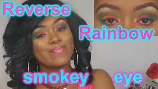 Reverse rainbow smokey eye | end of pride month | Ashley Lynn Beauty