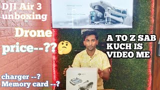 DJI Air 3 Drone unboxing price a to z sab kuch batiyenge #Drone #Dji #djiair3 #unboxing #newdrone