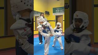 Saanvi sparring practice at taekwondo #shorts #ykmartialarts #taekwondo