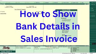 How to Show Bank Details in Sales Invoice #bankdetails #sales #invoice