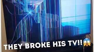 ⚠️ BROKEN TV Screen PRANK On Dad!! 🤣 | Brand New Samsung TU8000 Crystal 4K TV