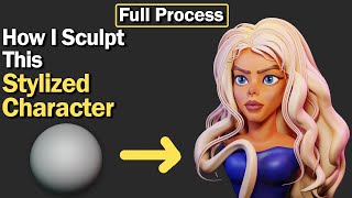 How I Sculpt This Stylized Character Head In Blender Full Process | Blender Sculpting Tutorial