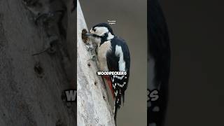 Great Spotted Woodpeckers: Nature’s Drummers of the Forest! 🪵🐦 #shorts