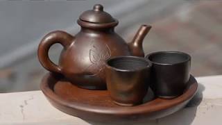 Gerabah Tea Pot Set - Poci Teh Tanah Liat