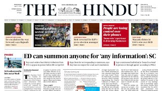 3 April 2024 | The Hindu Newspaper Today | The Hindu Analysis Today | Daily News Paper Analysis