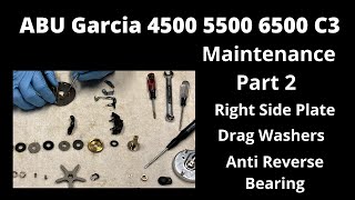 ABU Garcia 4500 5500 6500 C3 Maintenance Right Side Plate Drag Washers Anti Reverse Bearing Part 2