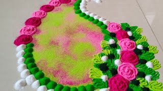 Easy Welcome Rangoli | Suswagtam Rangoli | Beautiful Welcome Rangoli