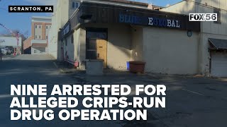 Nine arrested after suspected operating of large drug trafficking ring allegedly run by Crips gang