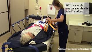 Medcare Repositioning Sling - Raising a Patient with Knee Support