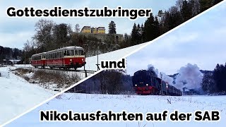 Gottesdienstzubringer und Nikolausfahrt: Schienenbus und Dampfzug auf der Schwäbischen Albbahn