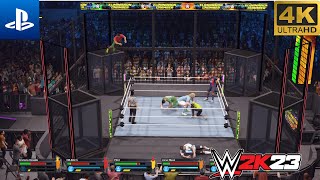 WWE 2K23 Ronaldo vs Messi vs Mbappe vs Pele vs Martinez vs Neymar - Elimination Chamber Match