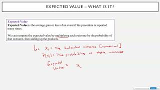 SUNY WCC - Math Resources for Students - Quick Review - Expected Value