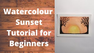 How to Paint a WATERCOLOUR SUNSET EASY for Beginners, Step by Step Tutorial (Simple!)