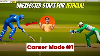 MS Dhoni like run-out for Jethalal💔 Cricket 24 career mode gameplay | EP-1