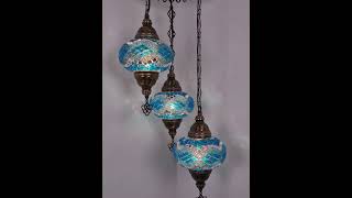 Moroccan Mosaic Chandelier 3 Globe  ♡ YIASSU.COM