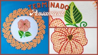 Terminado Flor de Pensamiento 🌹 con puntilla de encaje a crochet cirgular 🍁 Un Mundo Maravillisa