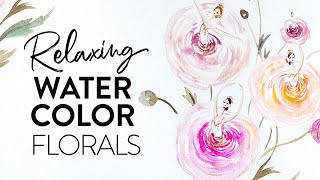 How to paint watercolor Ranunculus Flowers (with a twist)