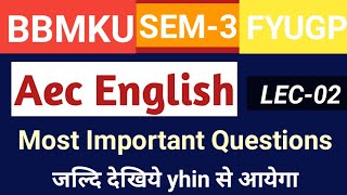 Aec English Semester-3 Unit:- Refrence and Bibliographical Most Important Question (22-26)#bbmku