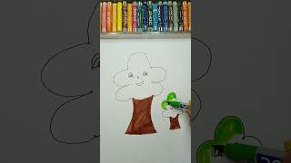 easy drawing tree #art #youtubeshorts #trending #shorts #viralvideo