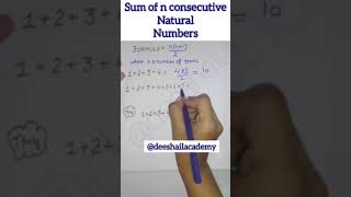 addition of first n consecutive natural number #maths #mathematics #mathsformula #cgl #dsssb