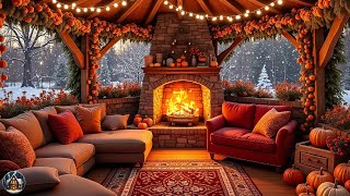 LIVE 🔴 Soft Jazz Music On A Peaceful Winter Day ❄Fireplace Crackling And Fire Sounds To Relax