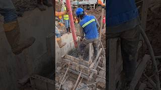 Pouring pile cap concrete #shorts #construction #building #civilengineering