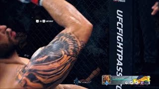 I checked his kicks with spinning epic head kick UFC 4 ranked online