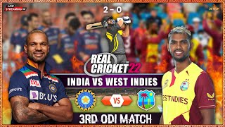 India vs West Indies 3rd ODI Match 2022 | Real Cricket 22 Live Streaming