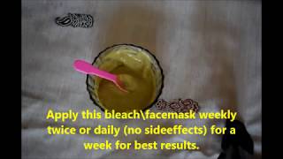 DIY Natural Homemade Bleach For SkinWhitening || Bleach Facepack At Home By LaxmiYoutube