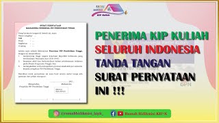 Penerima KIP Kuliah Seluruh Indonesia Tanda Tangan Surat Pernyataan Ini !!!