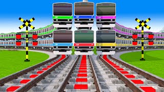 【踏切アニメ】あぶない電車 6 Crazy  TRAIN 🚍 Fumikiri 3D Railroad Crossing Animation