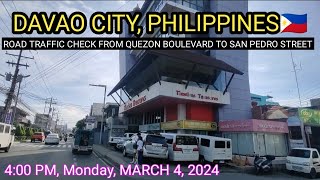 DAVAO CITY PHILIPPINES TRAFFIC LATEST VLOG MARCH 4, 2024 QUEZON BOULEVARD AVENUE TO SAN PEDRO STREET