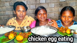 Rice Chicken Egg|Eating Show|Odisha Village Style